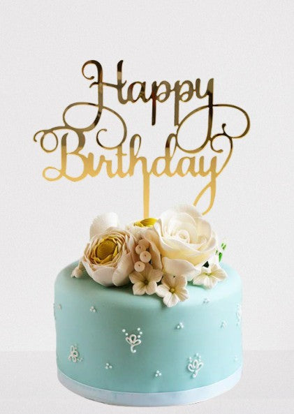 Acrylic Happy Birthday Cake Topper