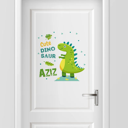 Cute Dinosaur Kids Door Room Name Sticker