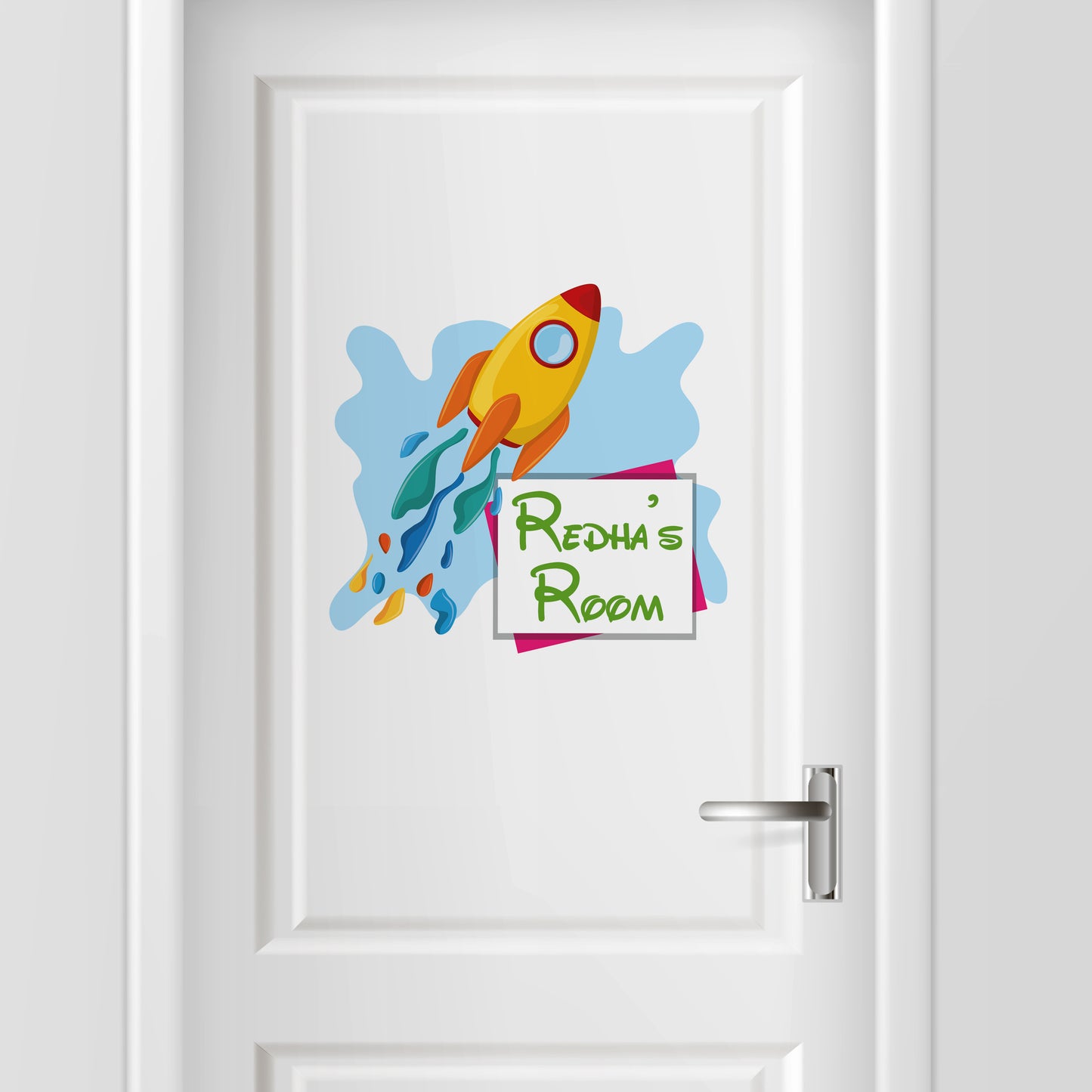 Rocket Kids Door Room Name Sticker