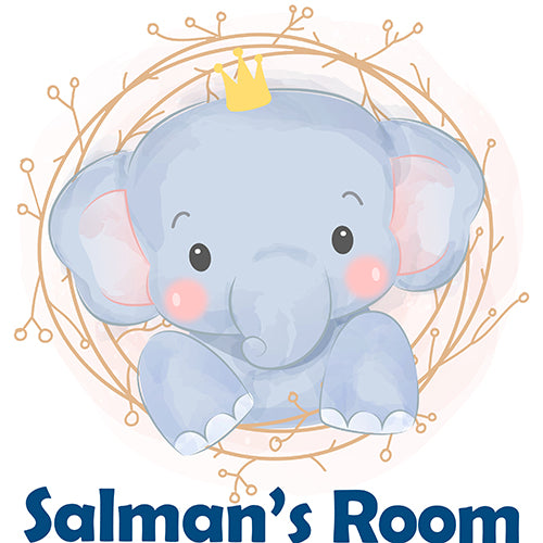 Elephant King Kids Door Room Name Sticker