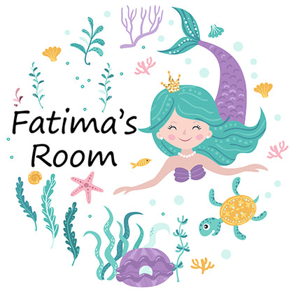 The Sea Princess Kids Door Room Name Sticker